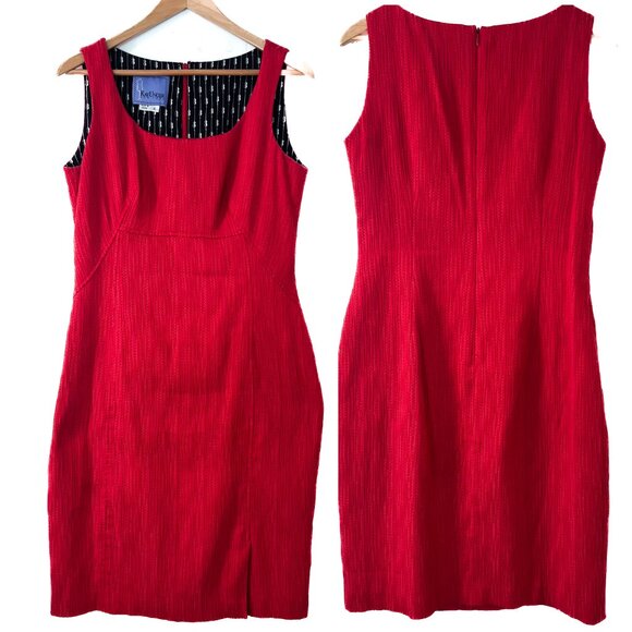 Kay Unger Red Textured Sheath Dress & Blazer Set – Size 6 - Picture 7 of 11